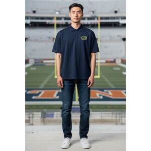 Florida Gators Men's Polo Shirt Blue Short Sleeve Sz L Fanatics university of FL